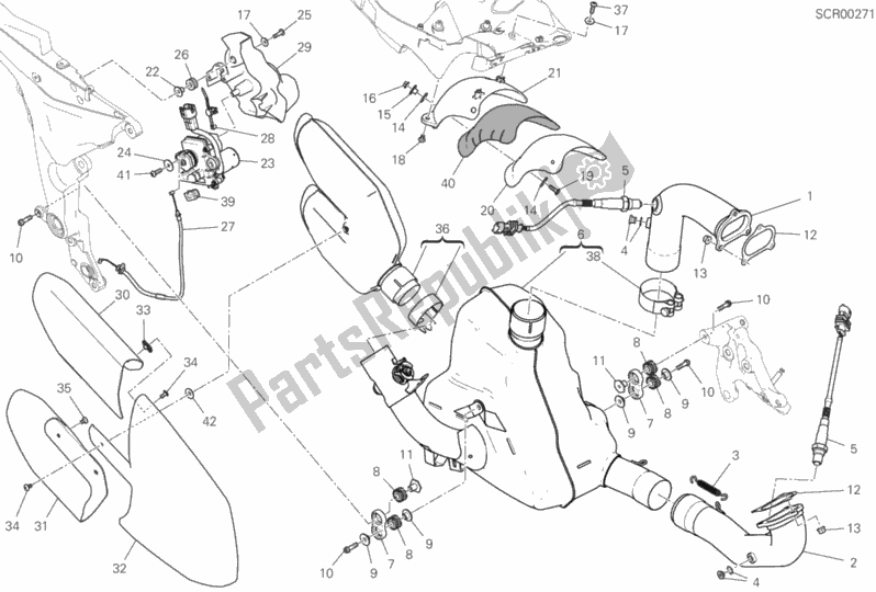 Wszystkie części do System Wydechowy Ducati Multistrada 1260 S ABS 2019